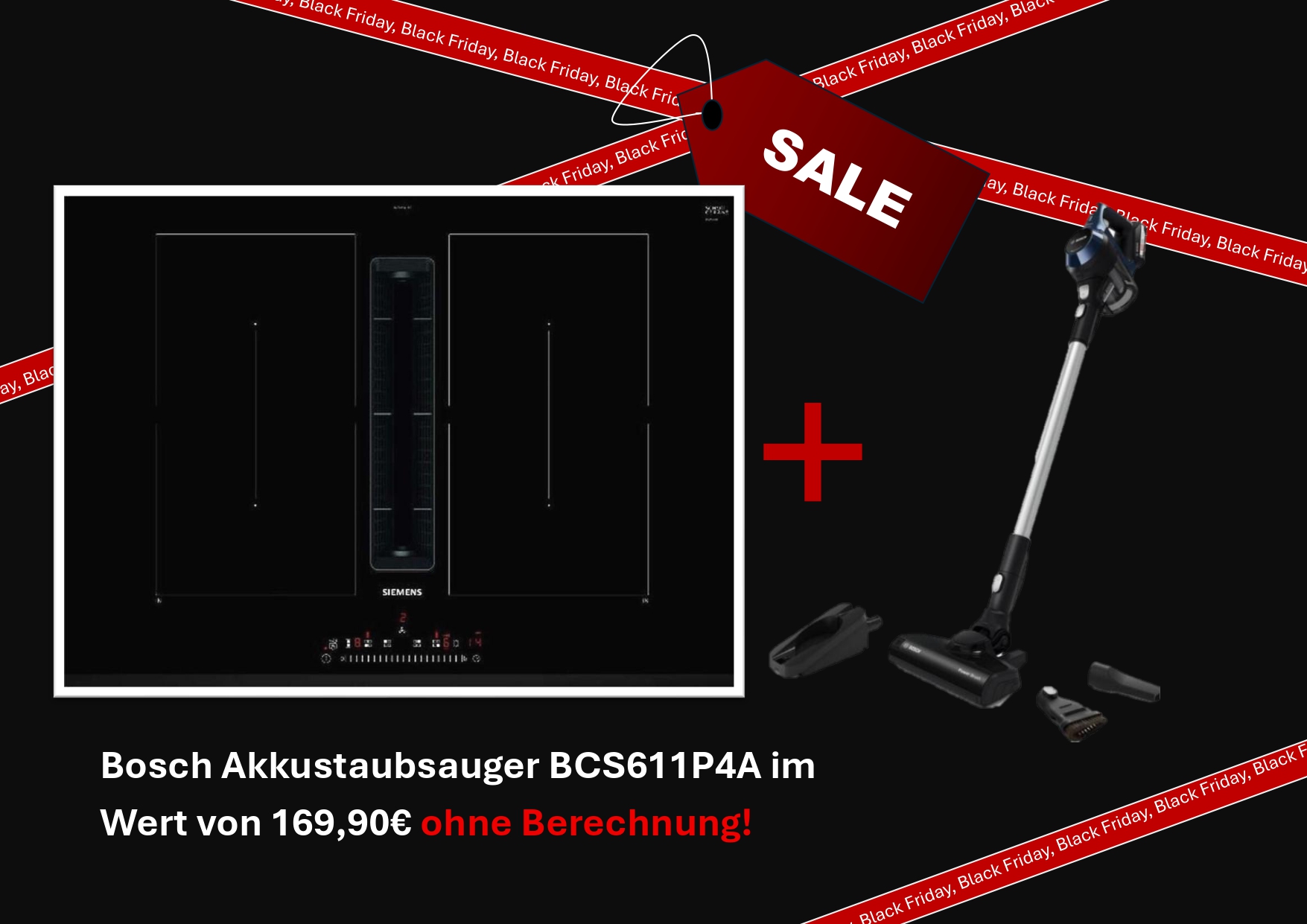 Siemens ED731FQ15E iQ500 Induktionskochfeld & Bosch Akkustaubsauger BCS611P4A