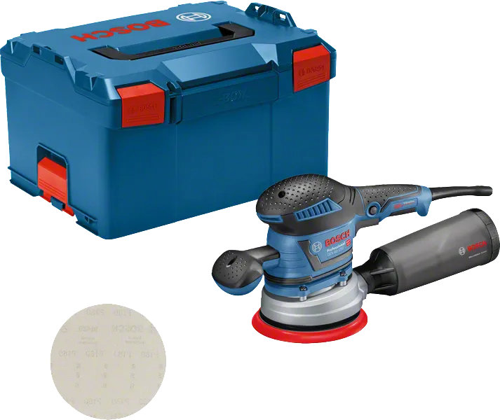 Bosch Professional GEX 40-150 (060137B201) Exzenterschleifer – 400 W, 150 mm, inklusive L-BOXX