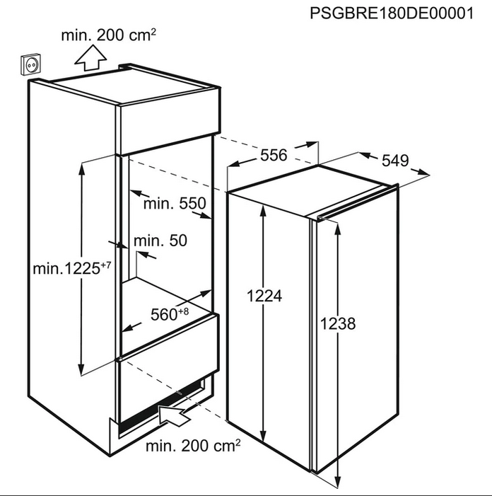 AEG Einbaukühlschrank SFB61221AF