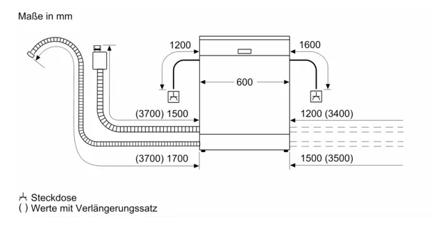 Siemens SN23EC14CE Freistehender Geschirrspüler iQ300 Black Inox 60 CM
