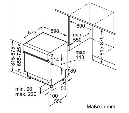 Bosch SMI8YCS03E Geschirrspüler Teilintegriert 60 CM
