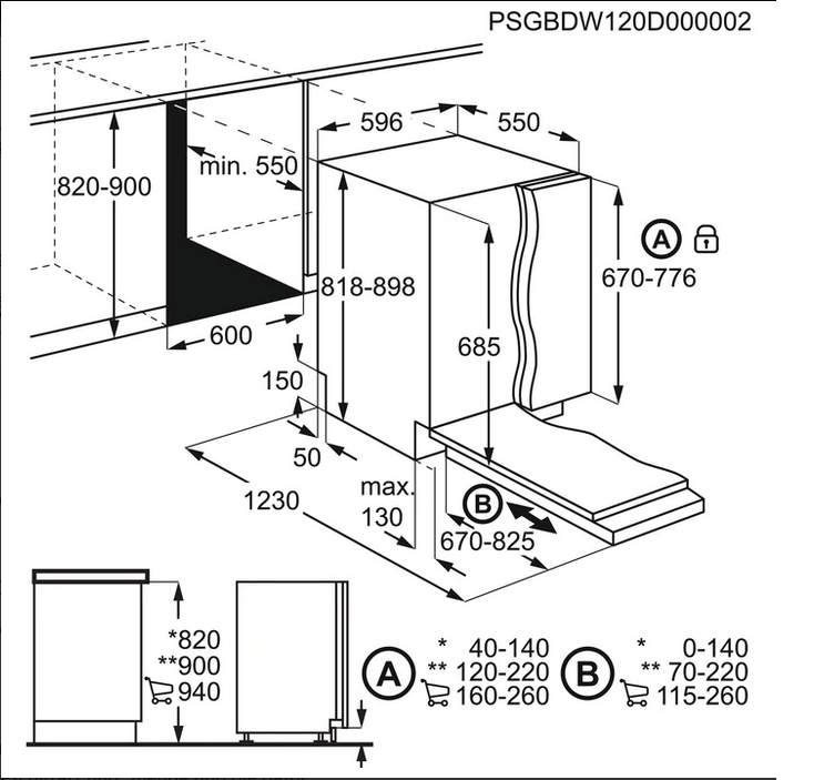 AEG vollintegrierter Geschirrspüler 60cm FSE63807P