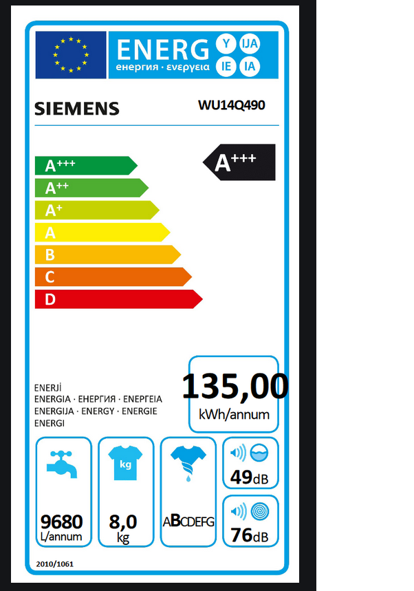 Siemens WU14Q490 - iQ500 Waschmaschine, unterbaufähig - Frontlader