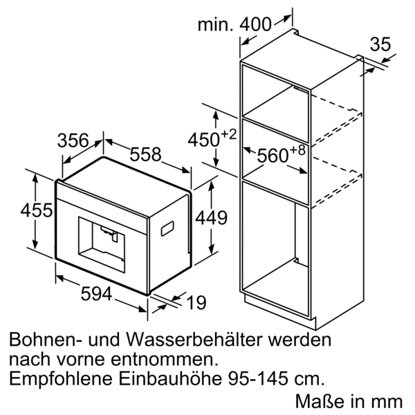 Siemens CT636LES6 iQ700 Einbau-Kaffeevollautomat Edelstahl