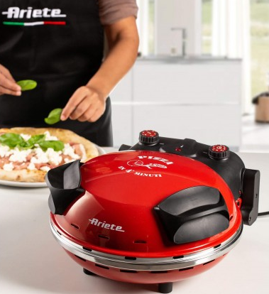 Ariete 0909 elektrischer Pizzaofen, rot