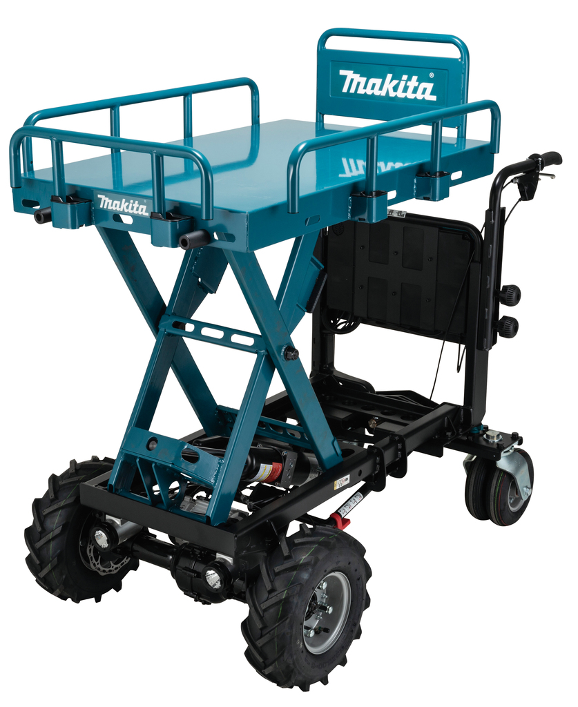Makita DCU601Z Akku-Schubkarre 2x18V LXT – 300 kg Tragkraft mit elektrischem Lift