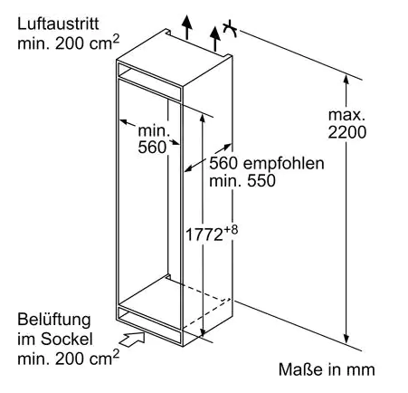 Neff KI1812FF0 Einbau-Kühlschrank, 178cm Nische