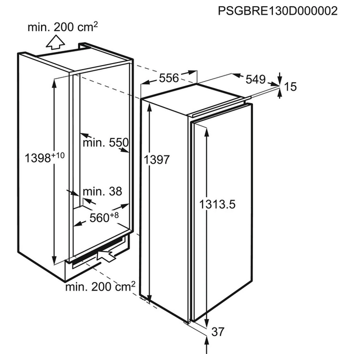AEG Einbaukühlschrank SFE81426ZC