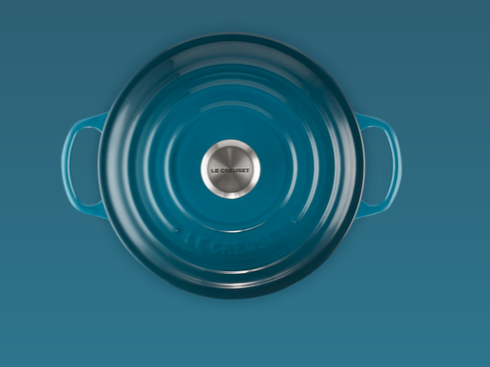 Le Creuset Signature Gusseisen Bräter, rund, 20cm, Deep teal (21177206422430)