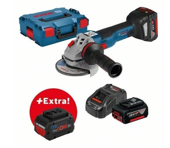 Bosch 0615990K7T Akku-Winkelschleifer GWS 18V-10 C + 1 x 5,0-Ah-Akku + ProCORE18V 8.0Ah in L-BOXX