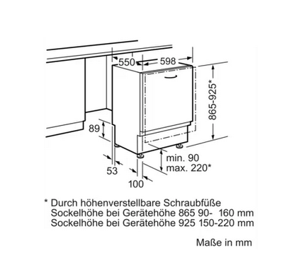 Siemens iQ300 Vollintegrierter Geschirrspüler 60 cm XXL