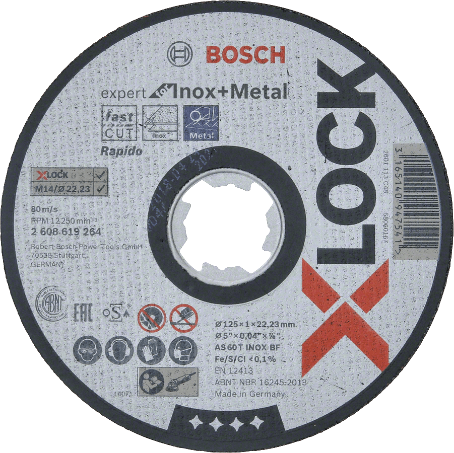 5 Stück Bosch X-LOCK Expert for Inox+Metal 125 x 1 x 22,23 Trennscheibe gerade (2608619264)