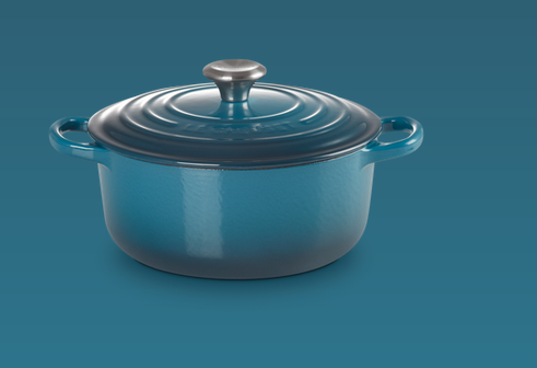 Le Creuset Signature Gusseisen Bräter, rund, 20cm, Deep teal (21177206422430)