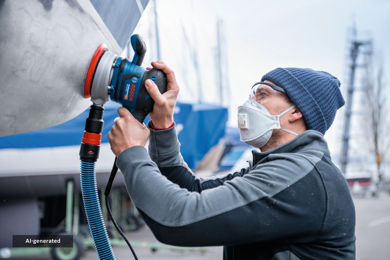 Bosch Professional GEX 40-150 (060137B201) Exzenterschleifer – 400 W, 150 mm, inklusive L-BOXX