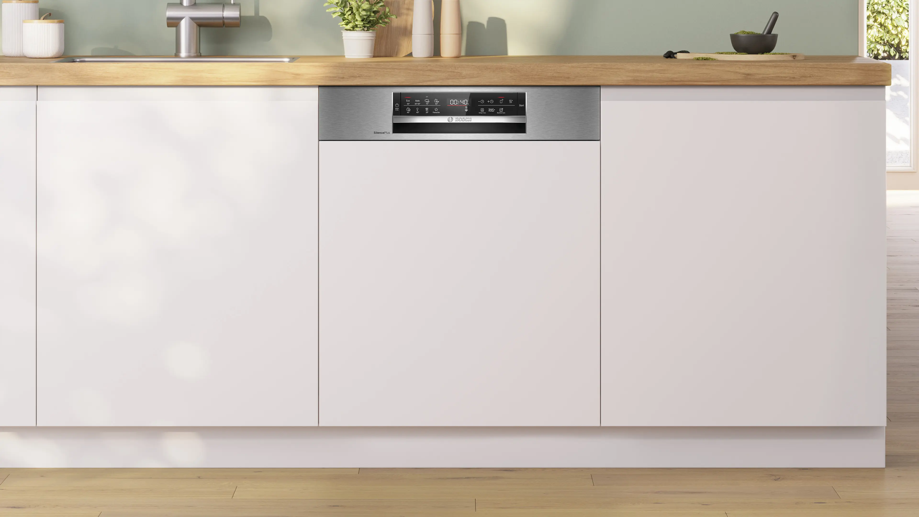 Bosch SMI6ECS12E  Serie 6 Teilintegrierter Geschirrspüler 60 cm Gebürsteter Stahl