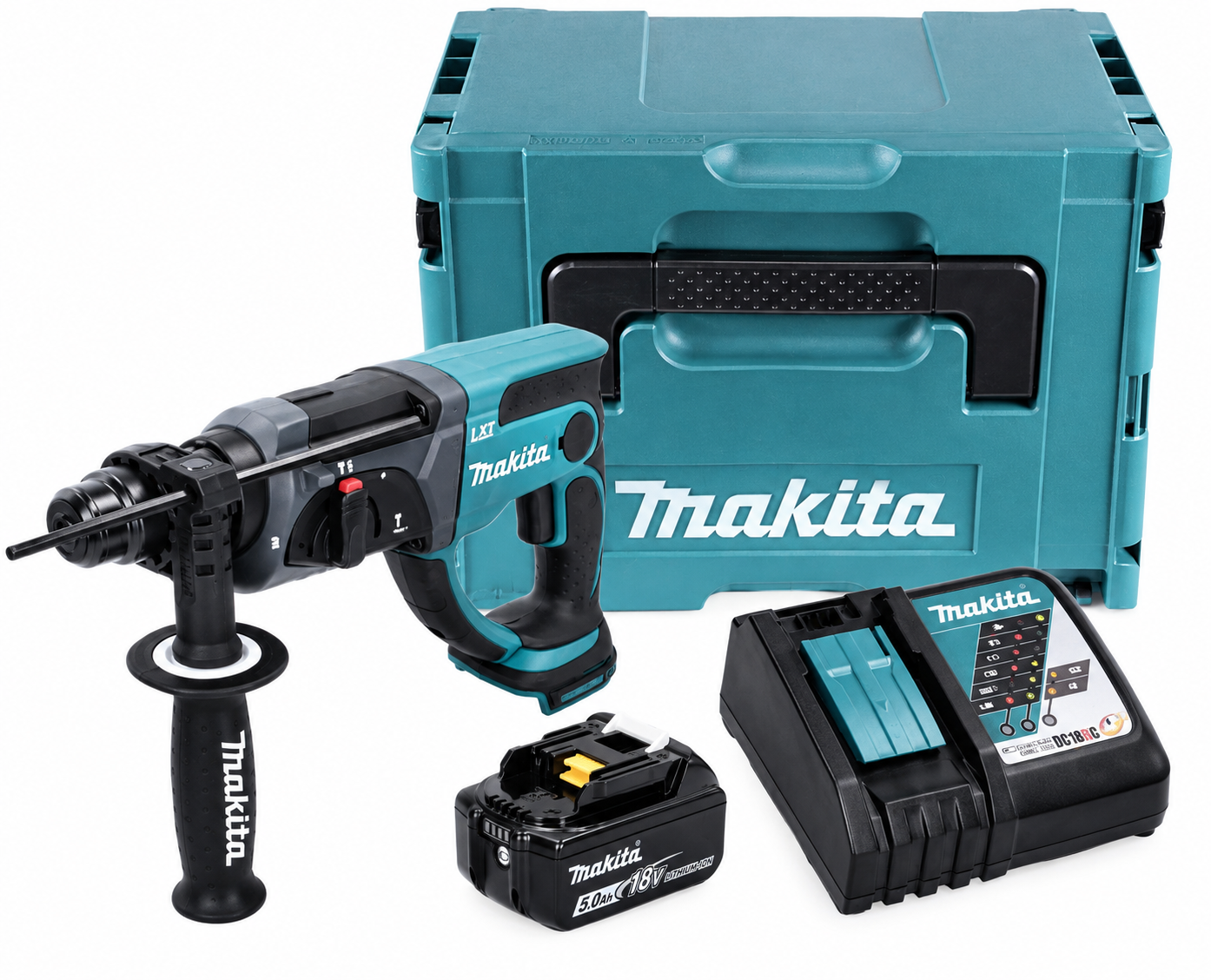 Makita DHR202RT1J Akku Kombihammer 18 V 2,0 J SDS Plus + 1x Akku 5,0 Ah + Ladegerät + Makpac
