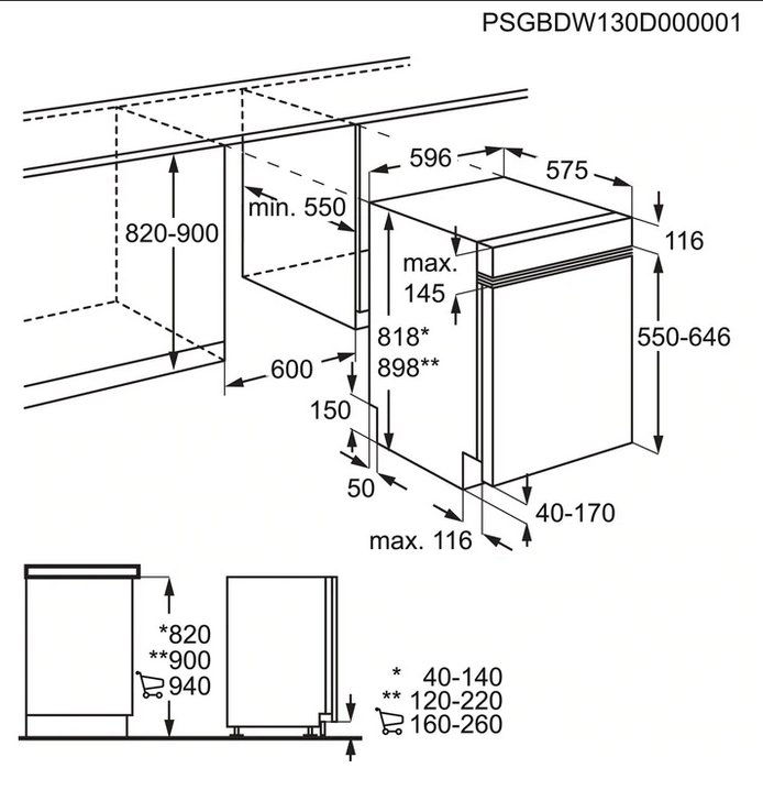 AEG integrierter Geschirrspüler 60cm FEE62700PM
