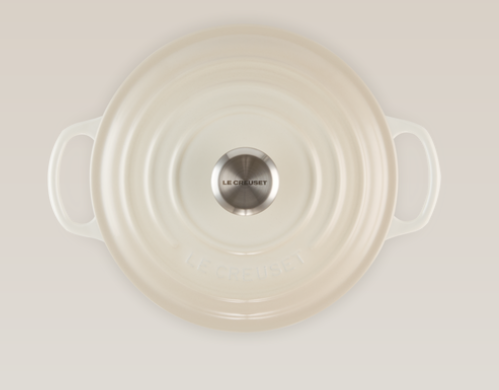 Le Creuset Signature Gusseisen Bräter, rund, 20cm, Meringue (21177207164430)