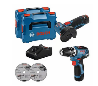 Bosch Professional 12V kit: GSR + GWS + 2 x GBA 2.0Ah + GAL (0615990M5H)
