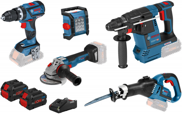 Bosch Geräte-Set GSB + GWS + GBH + GSA + GLI + Zubehör (0615990L52)