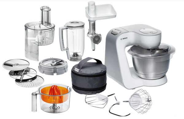 Bosch MUM54251 Küchenmaschine, Weiß-Silber