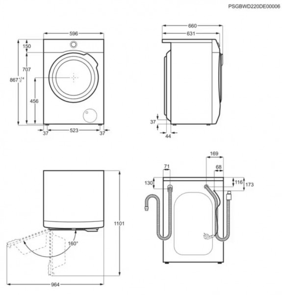 AEG LWR9W80609 Waschtrockner 9000 AbsoluteCare® / WiFi / 10 kg Waschen / 6 kg Trocknen