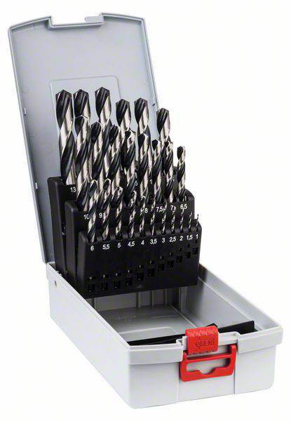 Bosch Professional HSS-Spiralbohrer PointTeQ, 25-tlg., ProBox, 1-13 mm