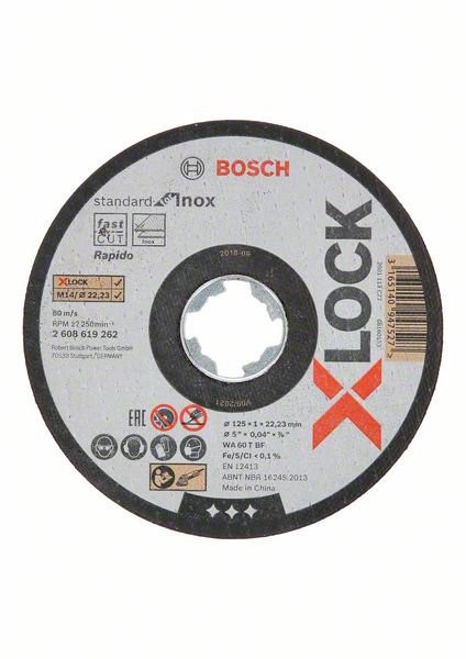 5 Stück Bosch X-LOCK Standard for Inox 125 x 1 x 22,23 mm Trennscheibe gerade (2608619262)