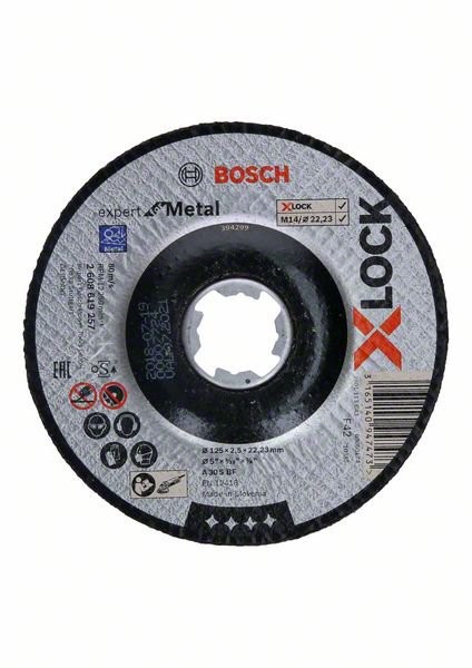 5 Stück Bosch X-LOCK Expert for Metal 125 x 2,5 x 22,23 Trennscheibe gekröpft (2608619257)
