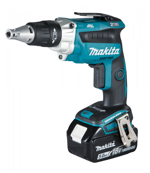 Makita DFS250RTJ Akku-Schnellbauschrauber LXT mit 2 x 5,0 Ah Akkus, Schnellladegerät und MAKPAC Tran