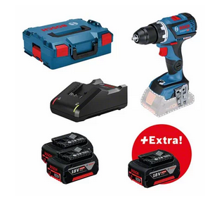 Bosch Professional Werkzeug-Set (0615990L8E): GSR 18V-60 C + 3 X GBA 18V 5.0AH + GAL 18V-40