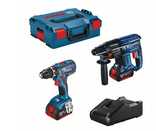 Bosch Professional 18V-Set + Akkus + Ladegerät + L-Boxx (0615990M0R)